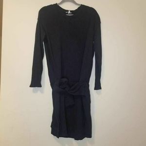 Jore Lucya Sweater Dress Black Tie Waist Cotton